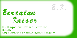 bertalan kaiser business card